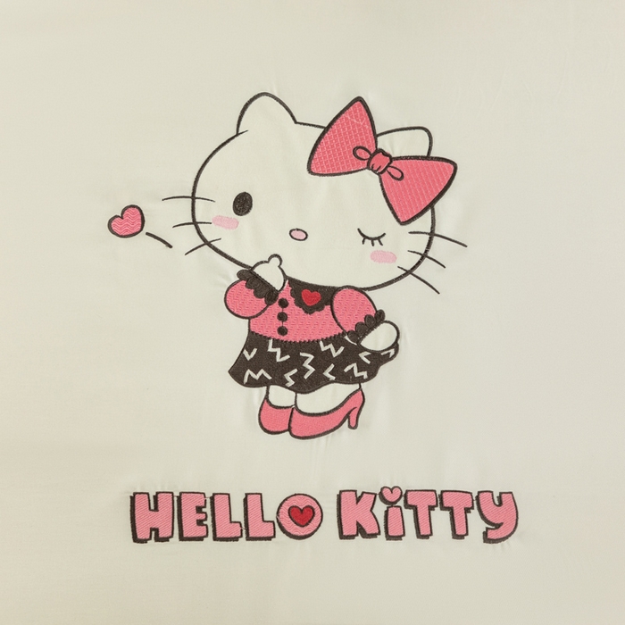 91家纺网 家纺一手货源 找家纺 卡巴伦家纺 2026新款正版hellokitty长绒棉全棉纯棉四件套【联系客服获取授权后才可售卖】 红心kt