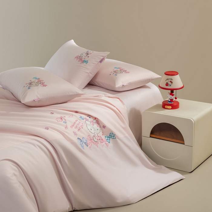 91家纺网 家纺一手货源 找家纺 卡巴伦家纺 2026新款正版hellokitty长绒棉全棉纯棉四件套【联系客服获取授权后才可售卖】 软绵绵kt