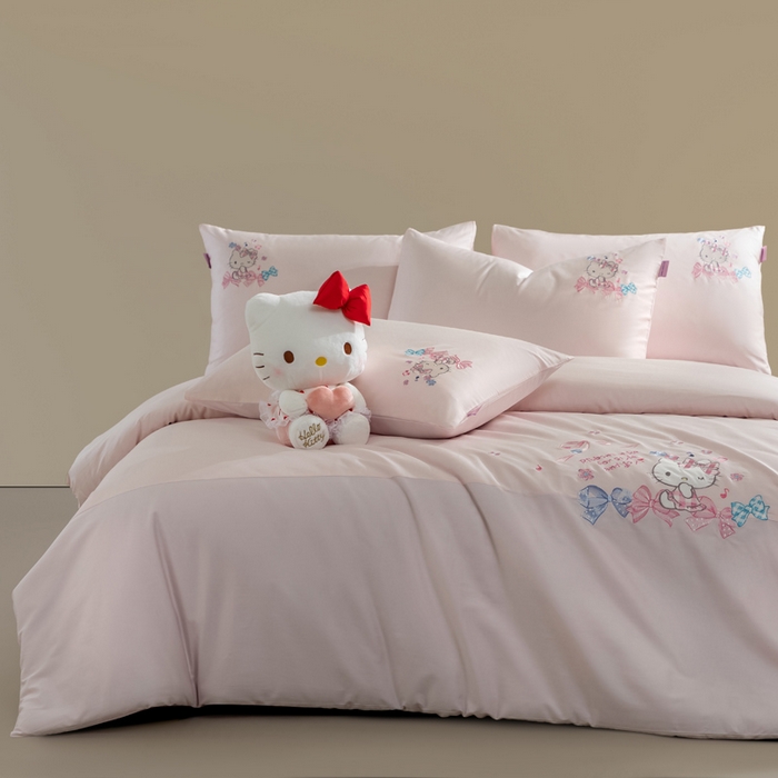 91家纺网 家纺一手货源 找家纺 卡巴伦家纺 2026新款正版hellokitty长绒棉全棉纯棉四件套【联系客服获取授权后才可售卖】 软绵绵kt
