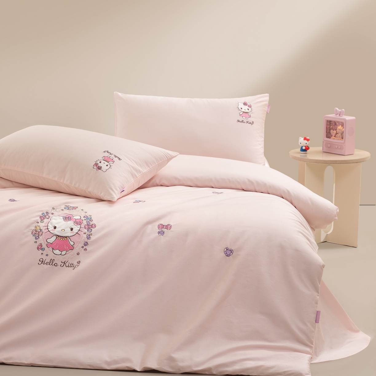 卡巴伦家纺 2026新款正版hellokitty长绒棉全棉纯棉四件套【联系客服获取授权后才可售卖】 宝藏kt