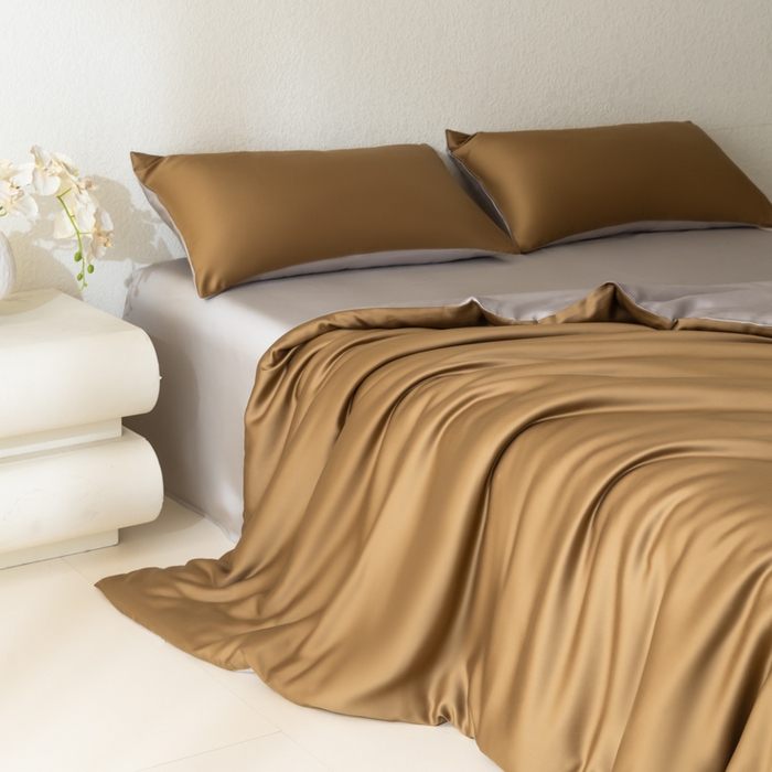 91家纺网 家纺一手货源 找家纺 （总）禾时 2026新款60支奥地利兰精双拼纯色天丝四件套