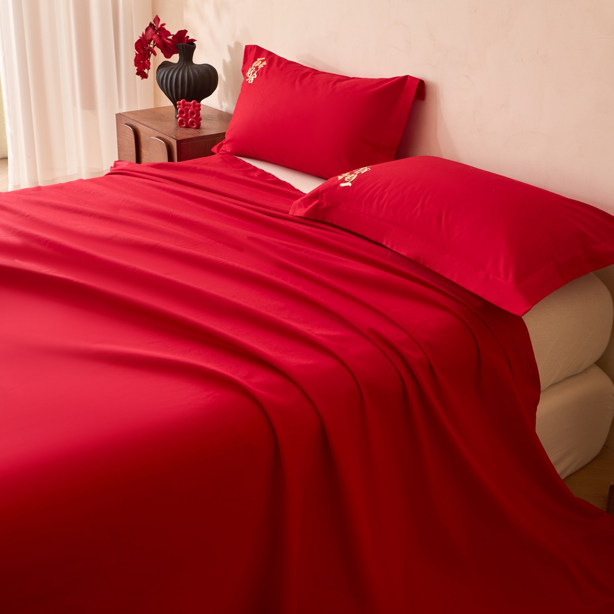 91家纺网 家纺一手货源 找家纺 东方合美（原：皇家传奇） 2026新款婚庆单品床单单品床盖系列 床单-百年好合