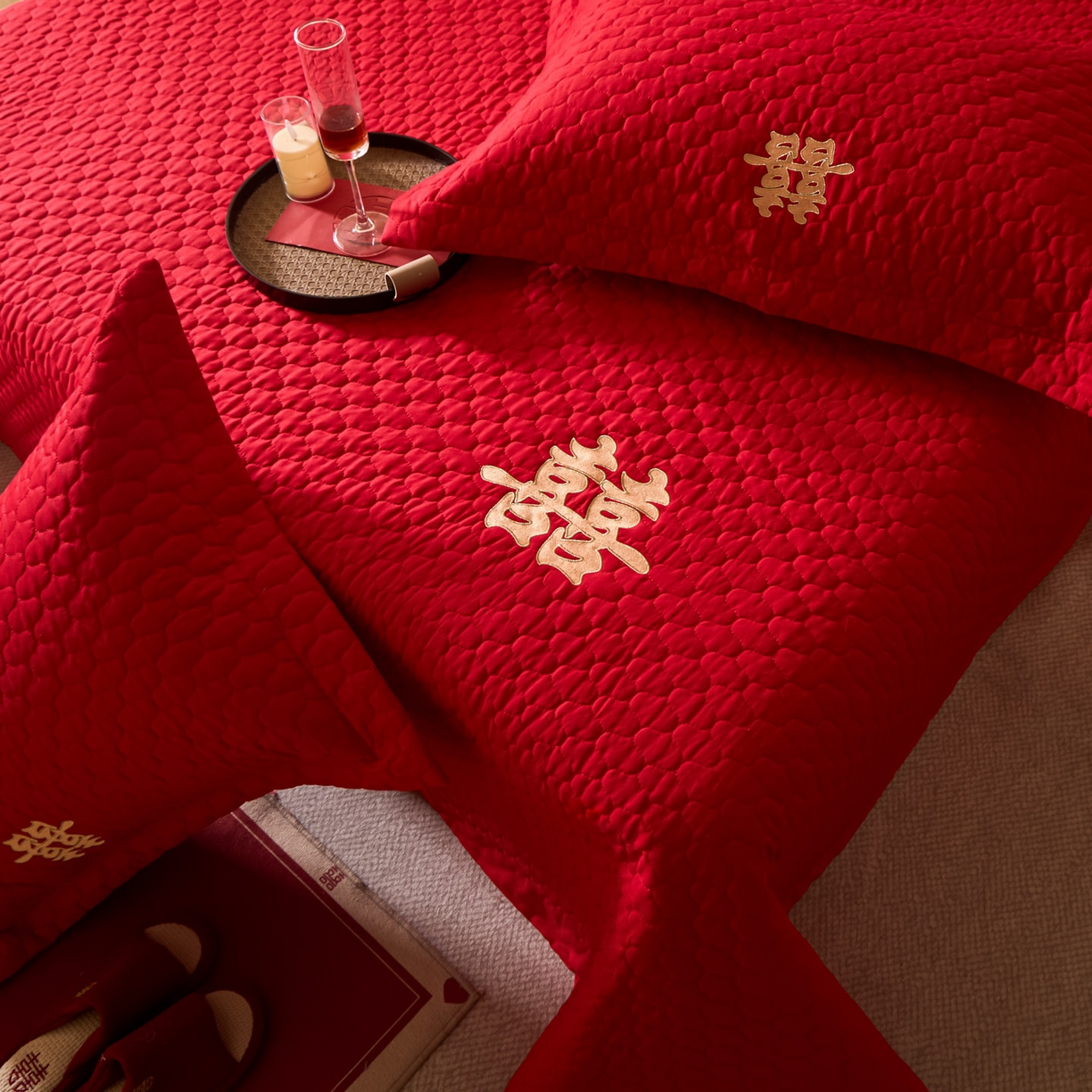 91家纺网 家纺一手货源 找家纺 东方合美（原：皇家传奇） 2026新款婚庆单品床单单品床盖系列 床盖-囍