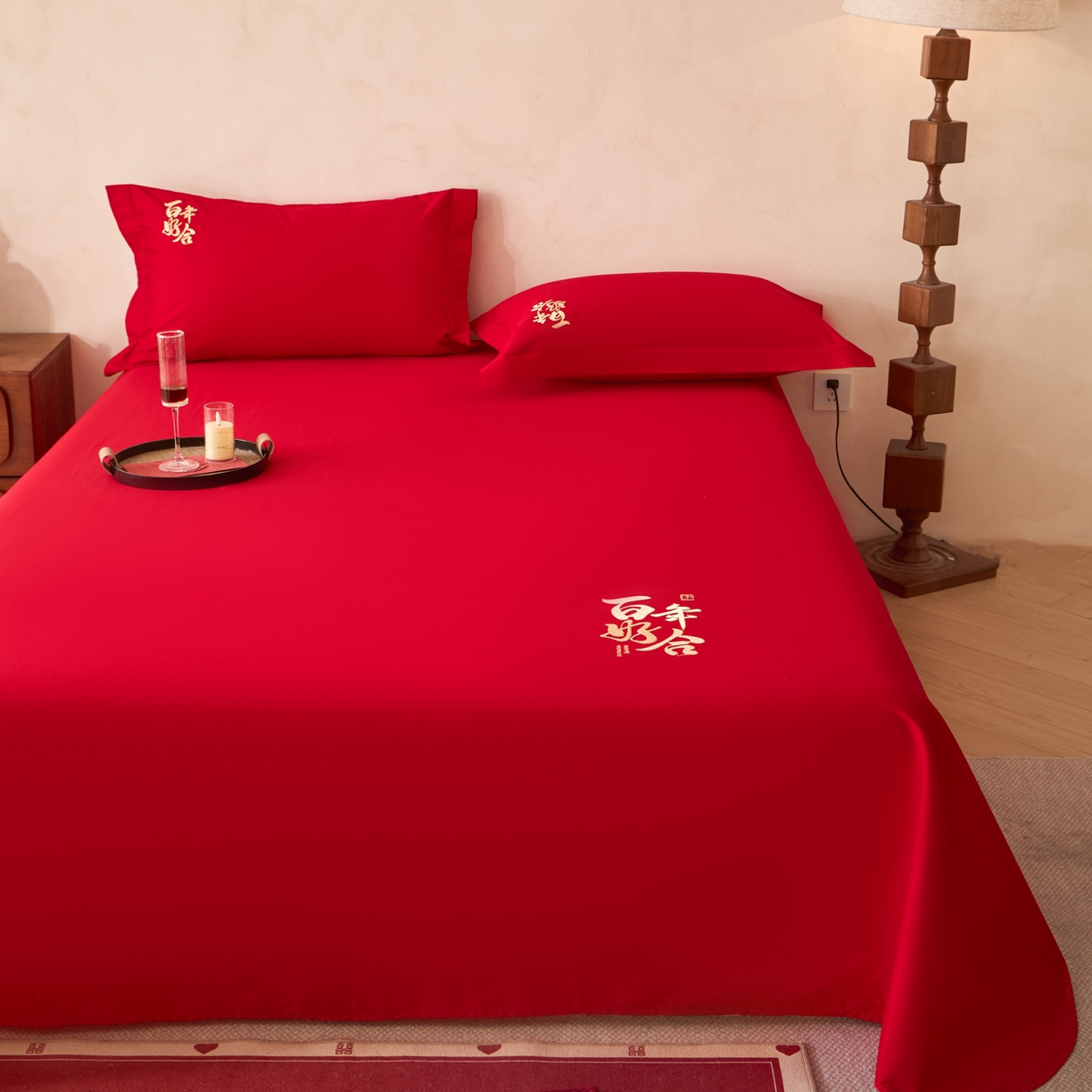 91家纺网 家纺一手货源 找家纺 东方合美（原：皇家传奇） 2026新款婚庆单品床单单品床盖系列 床单-百年好合