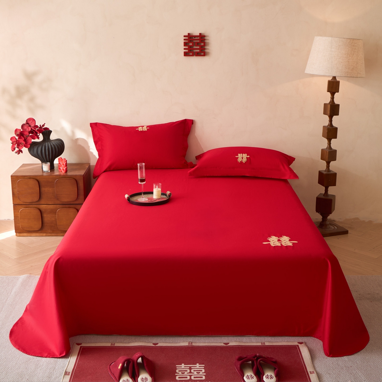 东方合美（原：皇家传奇） 2026新款婚庆单品床单单品床盖系列 床单-囍