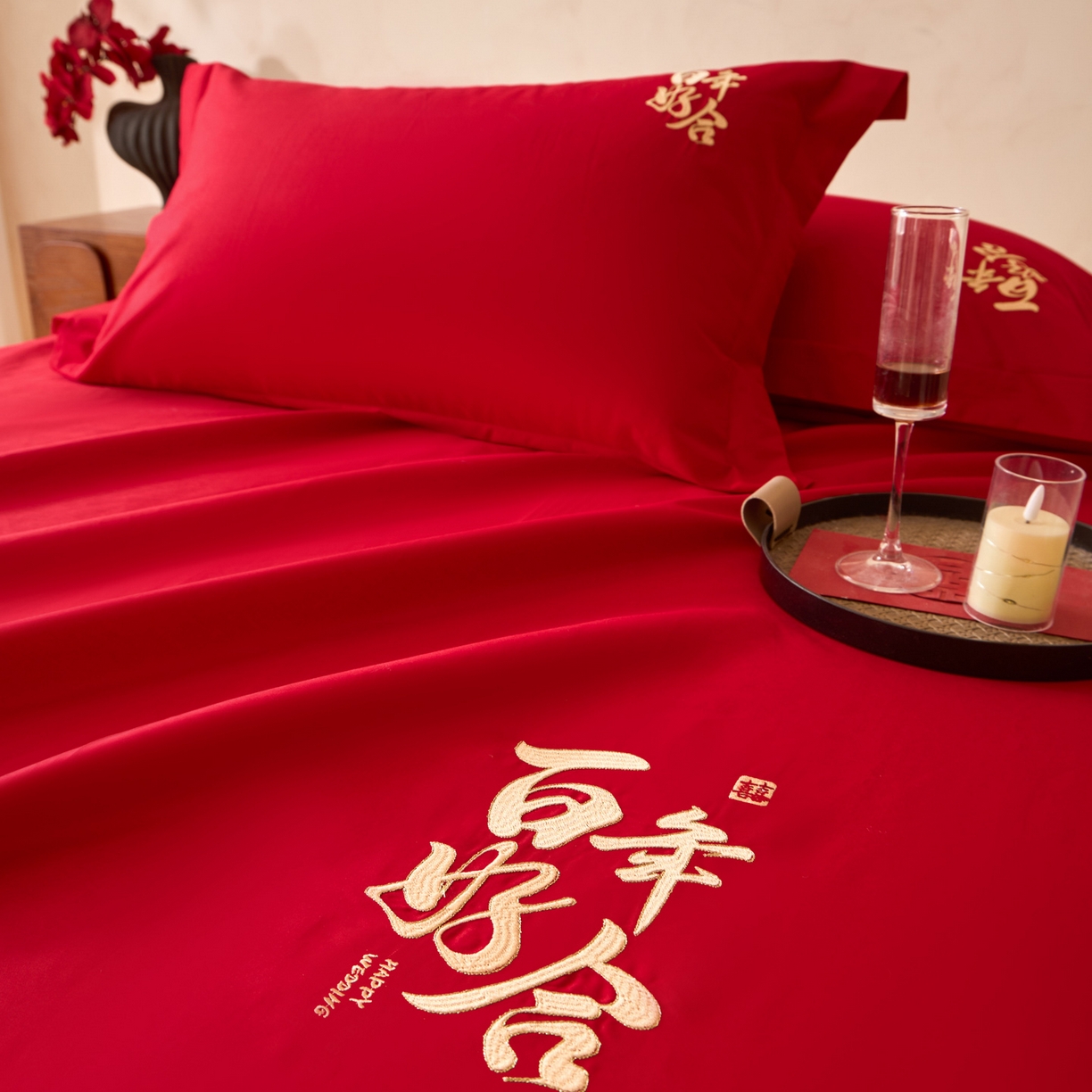 91家纺网 家纺一手货源 找家纺 东方合美（原：皇家传奇） 2026新款婚庆单品床单单品床盖系列 床单-百年好合