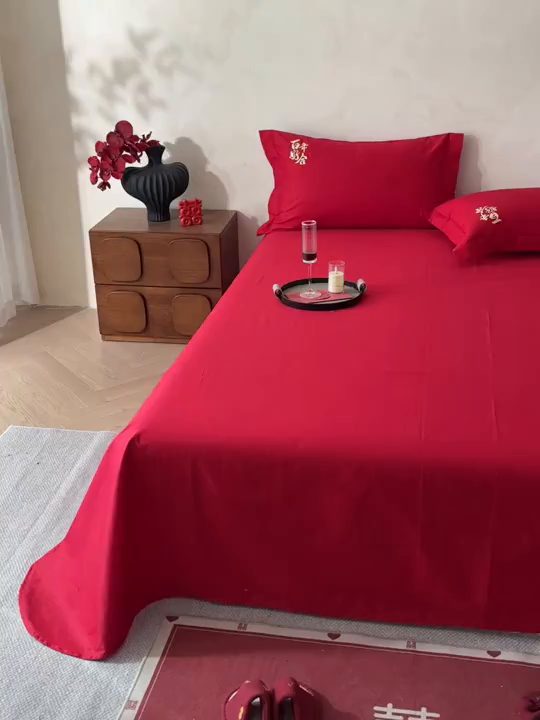 91家纺网 家纺一手货源 找家纺 东方合美（原：皇家传奇） 2026新款婚庆单品床单单品床盖系列 床单-百年好合