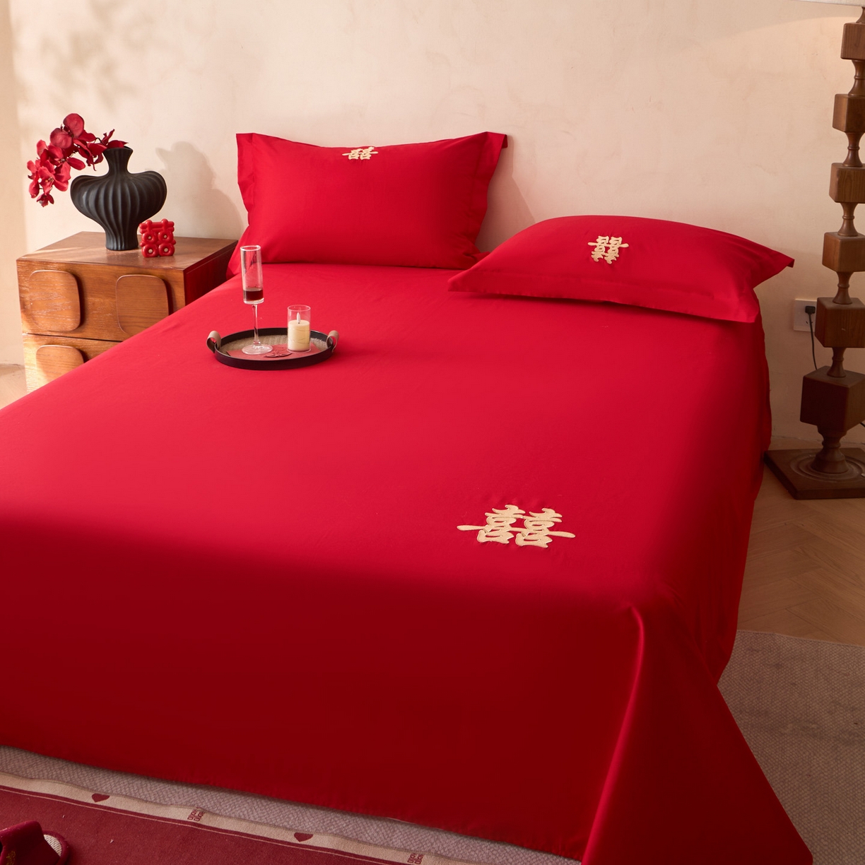 91家纺网 家纺一手货源 找家纺 东方合美（原：皇家传奇） 2026新款婚庆单品床单单品床盖系列 床单-囍