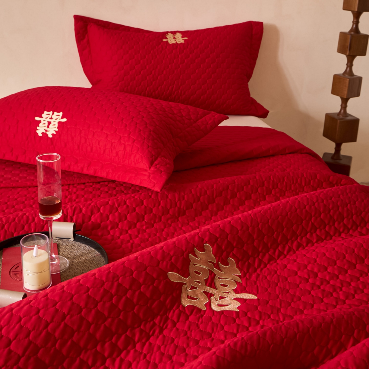 91家纺网 家纺一手货源 找家纺 东方合美（原：皇家传奇） 2026新款婚庆单品床单单品床盖系列 床盖-囍