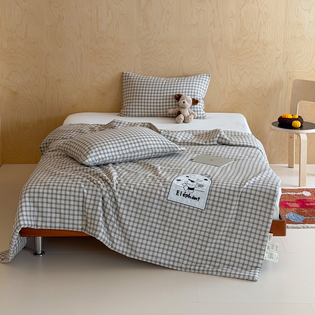 91家纺网 家纺一手货源 找家纺 一加一 2026新款全棉双层纱贴布绣大豆夏被-格格乐园 晚安小象