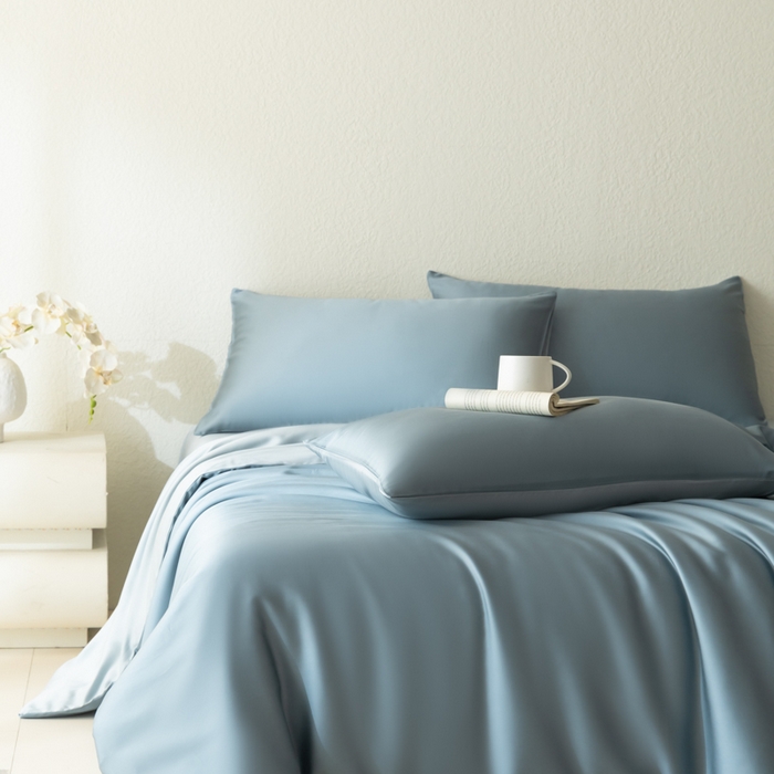 91家纺网 家纺一手货源 找家纺 （总）禾时 2026新款60支奥地利兰精双拼纯色天丝四件套