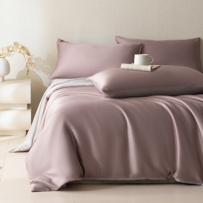 91家纺网 家纺一手货源 找家纺 （总）禾时 2026新款60支奥地利兰精双拼纯色天丝四件套