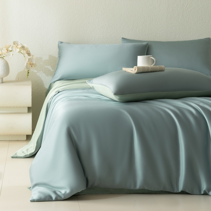 91家纺网 家纺一手货源 找家纺 （总）禾时 2026新款60支奥地利兰精双拼纯色天丝四件套