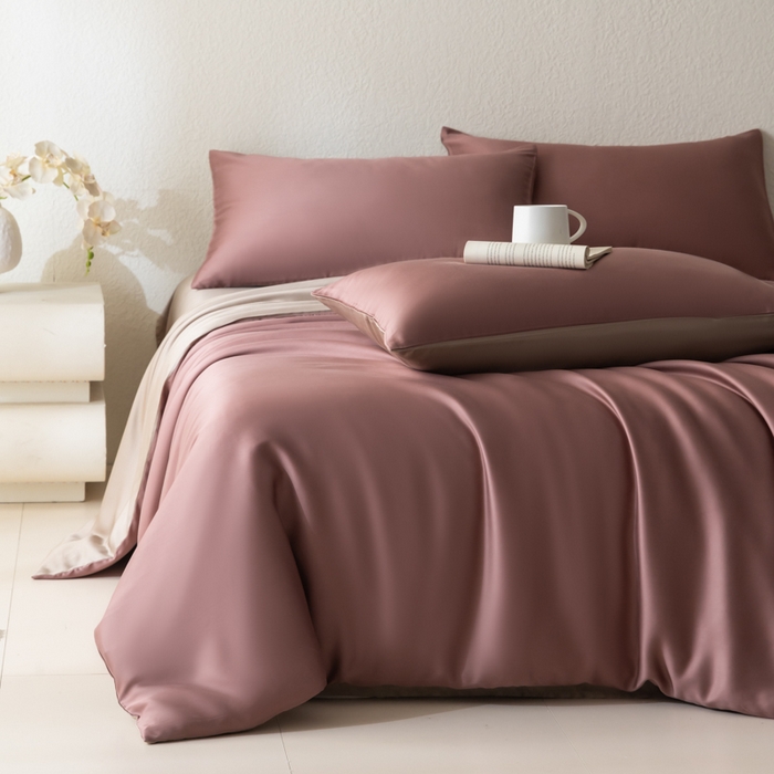 91家纺网 家纺一手货源 找家纺 （总）禾时 2026新款60支奥地利兰精双拼纯色天丝四件套