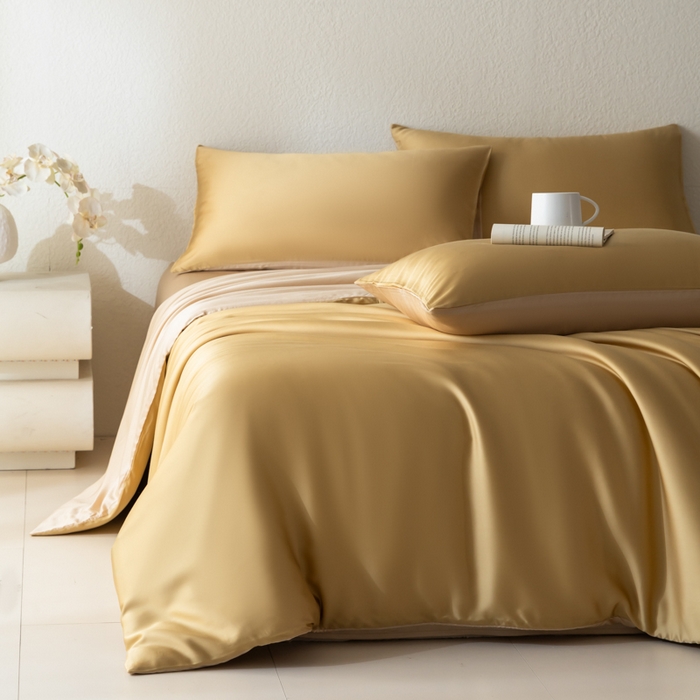 91家纺网 家纺一手货源 找家纺 （总）禾时 2026新款60支奥地利兰精双拼纯色天丝四件套