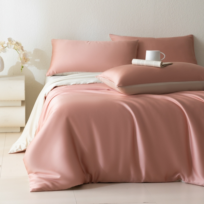 91家纺网 家纺一手货源 找家纺 （总）禾时 2026新款60支奥地利兰精双拼纯色天丝四件套