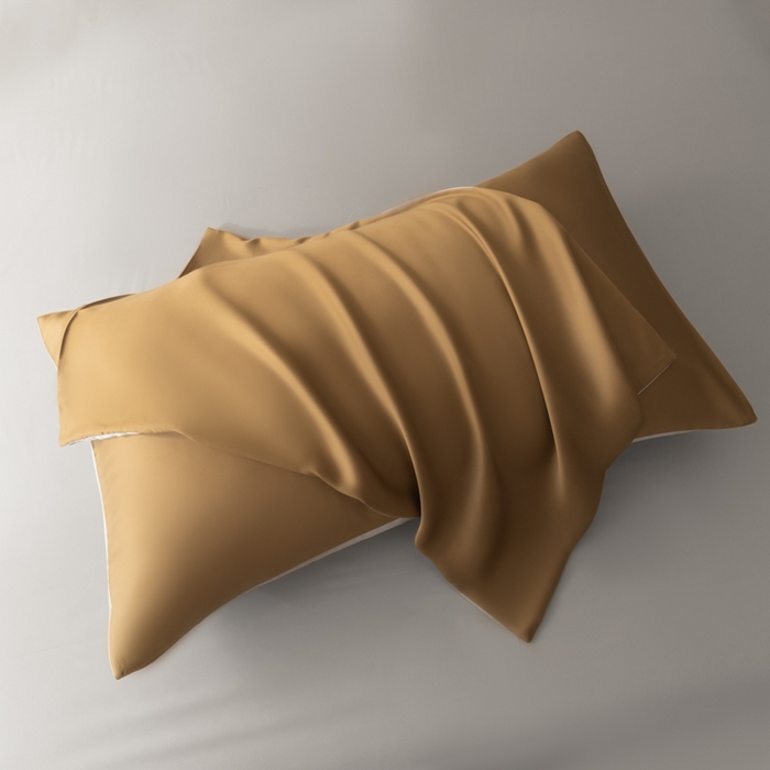 91家纺网 家纺一手货源 找家纺 禾时 2026新款60支奥地利兰精双拼纯色天丝四件套 敦煌色-曙光银