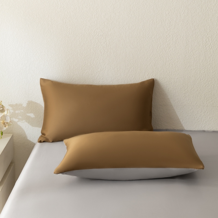 91家纺网 家纺一手货源 找家纺 禾时 2026新款60支奥地利兰精双拼纯色天丝四件套 敦煌色-曙光银