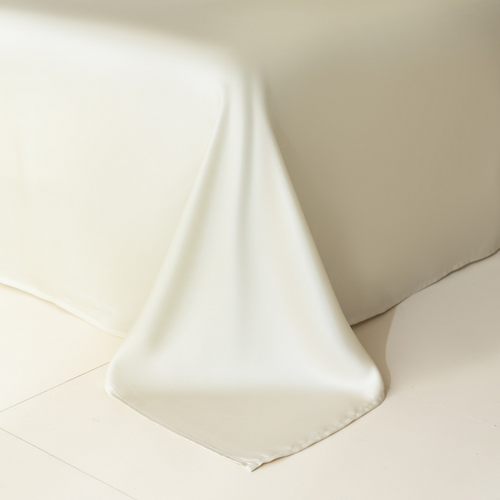 91家纺网 家纺一手货源 找家纺 禾时 2026新款60支奥地利兰精双拼纯色天丝四件套 极地白