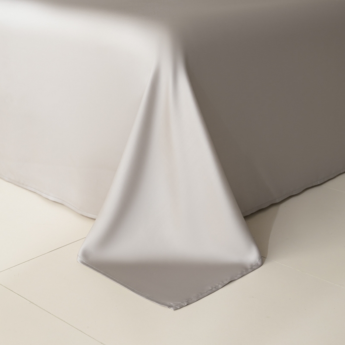 91家纺网 家纺一手货源 找家纺 禾时 2026新款60支奥地利兰精双拼纯色天丝四件套 满天星紫-曙光银