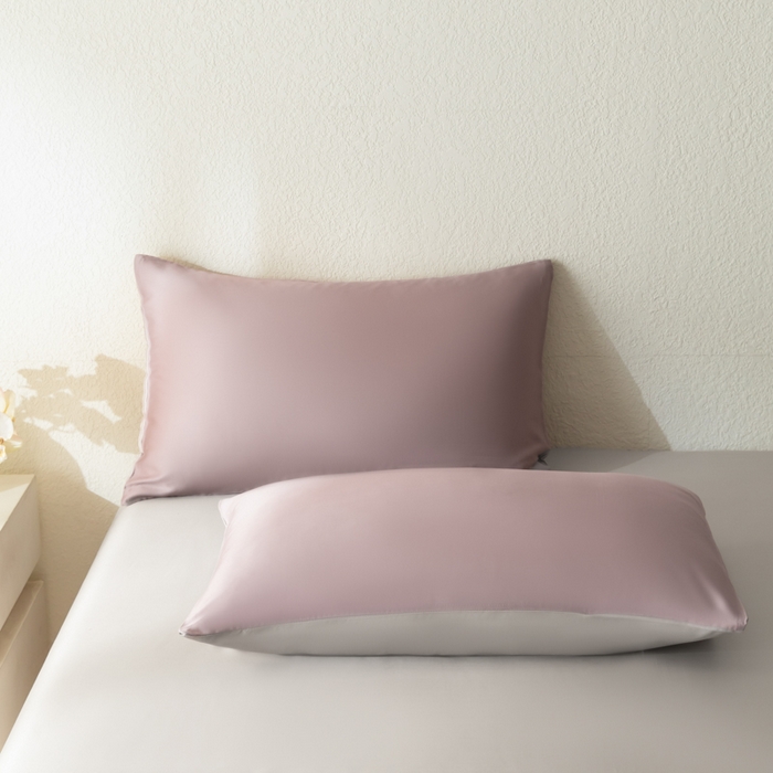 91家纺网 家纺一手货源 找家纺 禾时 2026新款60支奥地利兰精双拼纯色天丝四件套 满天星紫-曙光银