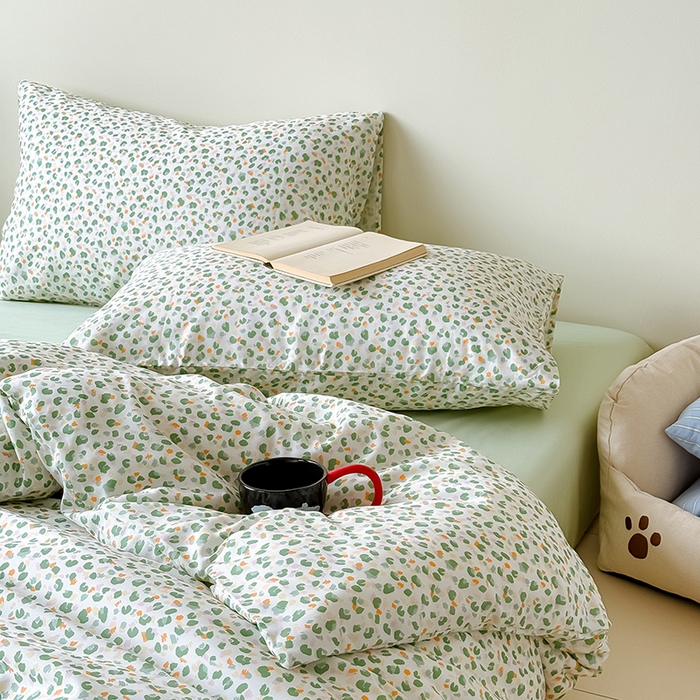 91家纺网 家纺一手货源 找家纺 Mr.pig猪先生水洗棉 2026新款莱赛尔纤维印花四件套 绿藻