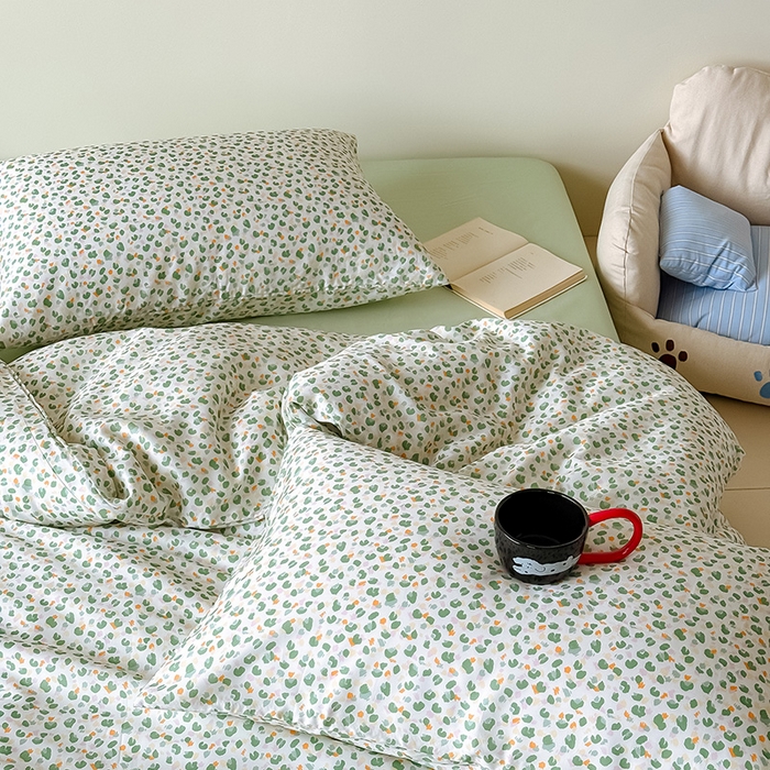 91家纺网 家纺一手货源 找家纺 Mr.pig猪先生水洗棉 2026新款莱赛尔纤维印花四件套 绿藻