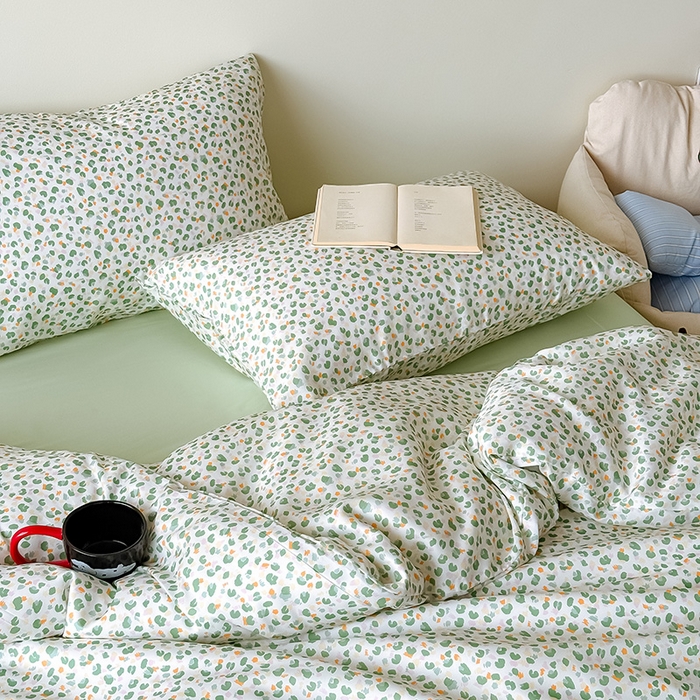 91家纺网 家纺一手货源 找家纺 Mr.pig猪先生水洗棉 2026新款莱赛尔纤维印花四件套 绿藻