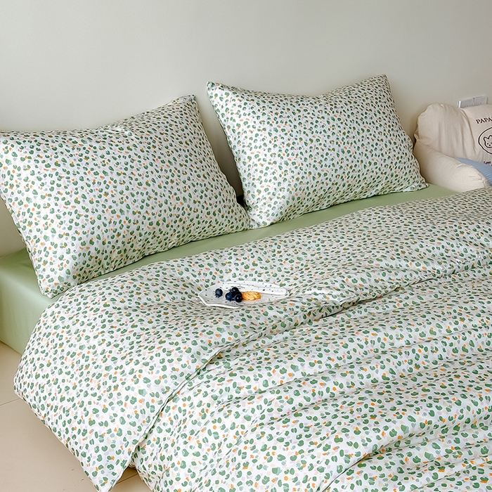 91家纺网 家纺一手货源 找家纺 Mr.pig猪先生水洗棉 2026新款莱赛尔纤维印花四件套 绿藻