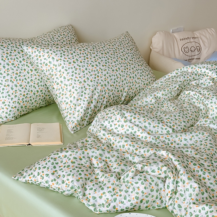 91家纺网 家纺一手货源 找家纺 Mr.pig猪先生水洗棉 2026新款莱赛尔纤维印花四件套 绿藻