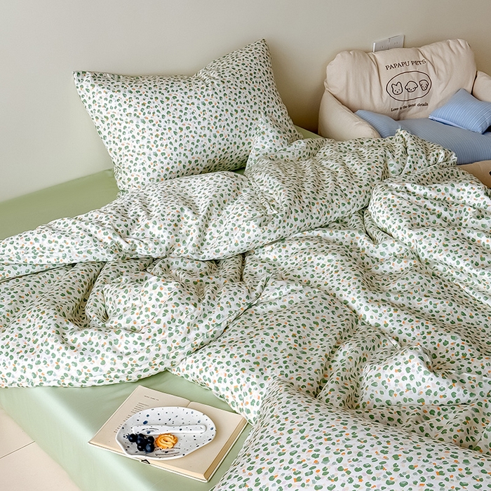 91家纺网 家纺一手货源 找家纺 Mr.pig猪先生水洗棉 2026新款莱赛尔纤维印花四件套 绿藻