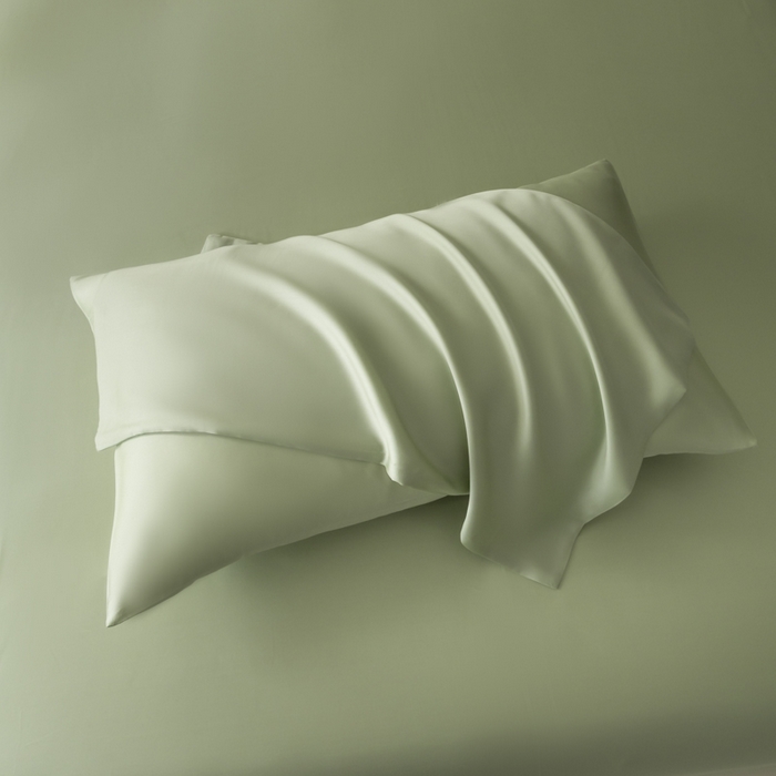 91家纺网 家纺一手货源 找家纺 禾时 2026新款60支奥地利兰精双拼纯色天丝四件套 嫩叶绿