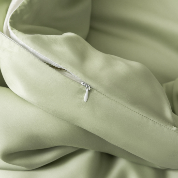 91家纺网 家纺一手货源 找家纺 禾时 2026新款60支奥地利兰精双拼纯色天丝四件套 嫩叶绿