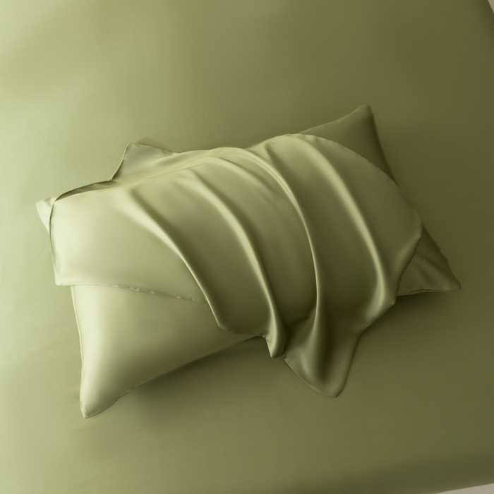 91家纺网 家纺一手货源 找家纺 禾时 2026新款60支奥地利兰精双拼纯色天丝四件套 欧芹绿