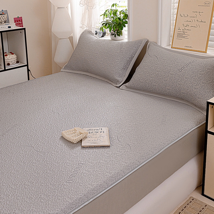 91家纺网 家纺一手货源 找家纺 （总）富馨莱 2026新款PE乙纶高克重冰豆豆席凉感凉席单件席子床笠款支持一件定做尺寸学生宿舍