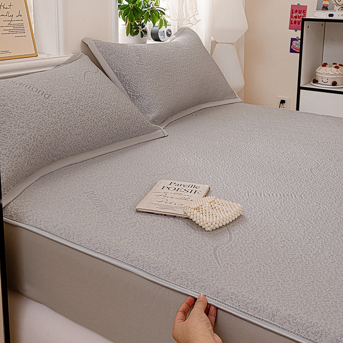 91家纺网 家纺一手货源 找家纺 （总）富馨莱 2026新款PE乙纶高克重冰豆豆席凉感凉席单件席子床笠款支持一件定做尺寸学生宿舍