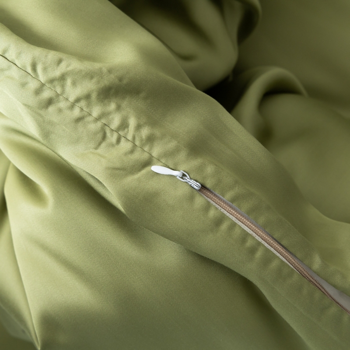 91家纺网 家纺一手货源 找家纺 禾时 2026新款60支奥地利兰精双拼纯色天丝四件套 欧芹绿