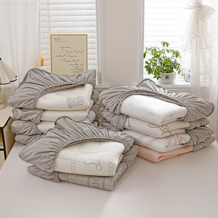 91家纺网 家纺一手货源 找家纺 富馨莱 2026新款PE乙纶高克重冰豆豆席凉感凉席单件席子床笠款支持一件定做尺寸学生宿舍 组合图仅展示