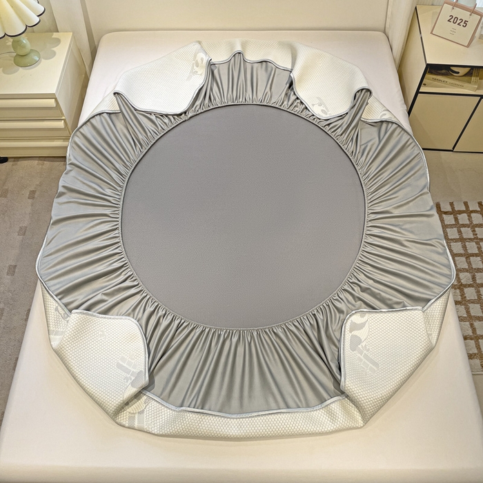 91家纺网 家纺一手货源 找家纺 富馨莱 2026新款PE乙纶高克重冰豆豆席凉感凉席单件席子床笠款支持一件定做尺寸学生宿舍 熊猫嘟嘟-灰