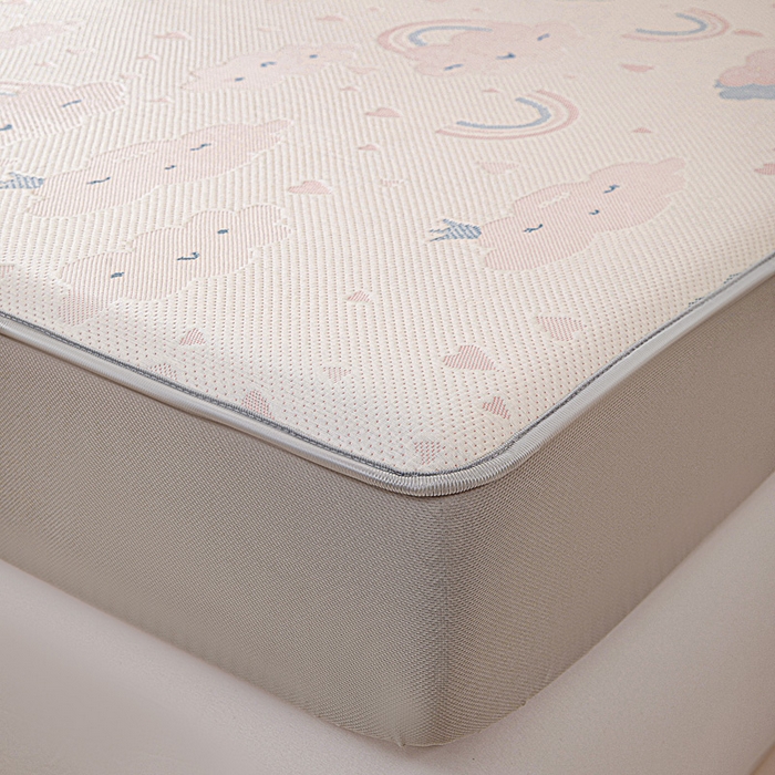 91家纺网 家纺一手货源 找家纺 富馨莱 2026新款PE乙纶高克重冰豆豆席凉感凉席单件席子床笠款支持一件定做尺寸学生宿舍 爱心彩虹