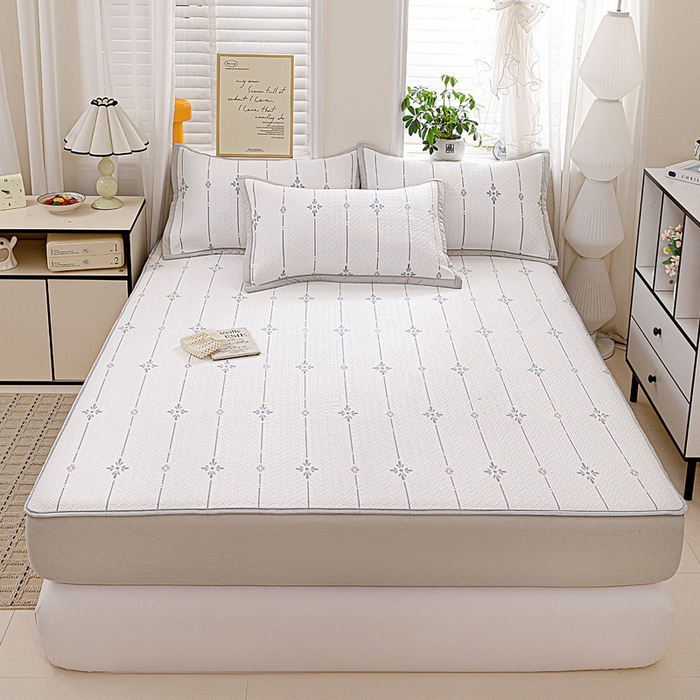 91家纺网 家纺一手货源 找家纺 富馨莱 2026新款PE乙纶高克重冰豆豆席凉感凉席单件席子床笠款支持一件定做尺寸学生宿舍 爱丽丝