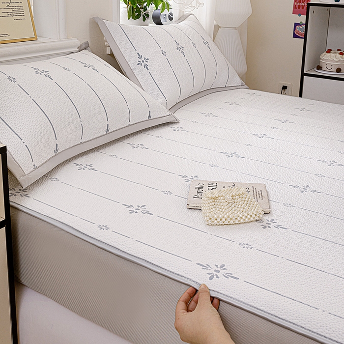 91家纺网 家纺一手货源 找家纺 富馨莱 2026新款PE乙纶高克重冰豆豆席凉感凉席单件席子床笠款支持一件定做尺寸学生宿舍 爱丽丝