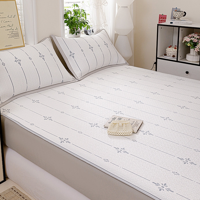 91家纺网 家纺一手货源 找家纺 富馨莱 2026新款PE乙纶高克重冰豆豆席凉感凉席单件席子床笠款支持一件定做尺寸学生宿舍 爱丽丝