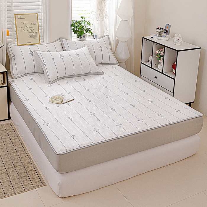 91家纺网 家纺一手货源 找家纺 富馨莱 2026新款PE乙纶高克重冰豆豆席凉感凉席单件席子床笠款支持一件定做尺寸学生宿舍 爱丽丝