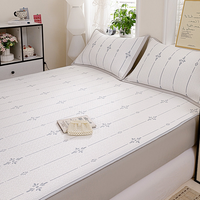 91家纺网 家纺一手货源 找家纺 富馨莱 2026新款PE乙纶高克重冰豆豆席凉感凉席单件席子床笠款支持一件定做尺寸学生宿舍 爱丽丝