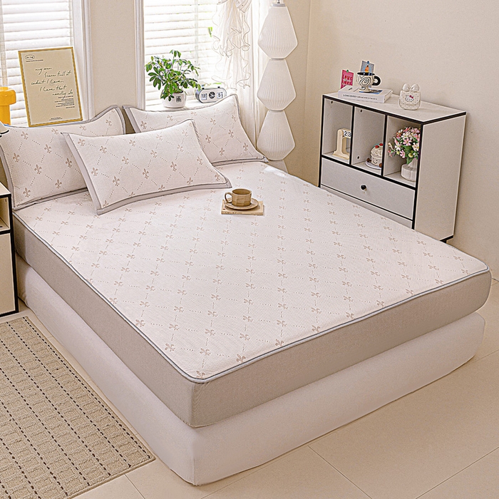 91家纺网 家纺一手货源 找家纺 富馨莱 2026新款PE乙纶高克重冰豆豆席凉感凉席单件席子床笠款支持一件定做尺寸学生宿舍 魅影