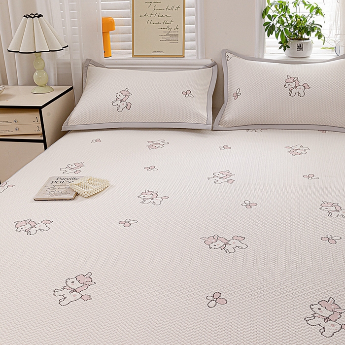 91家纺网 家纺一手货源 找家纺 富馨莱 2026新款PE乙纶高克重冰豆豆席凉感凉席单件席子床笠款支持一件定做尺寸学生宿舍 吉祥小马