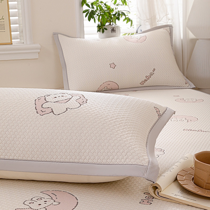 91家纺网 家纺一手货源 找家纺 富馨莱 2026新款PE乙纶高克重冰豆豆席凉感凉席单件席子床笠款支持一件定做尺寸学生宿舍 兔宝贝