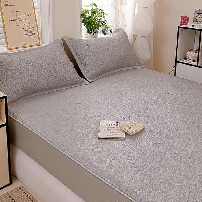 91家纺网 家纺一手货源 找家纺 （总）富馨莱 2026新款PE乙纶高克重冰豆豆席凉感凉席单件席子床笠款支持一件定做尺寸学生宿舍