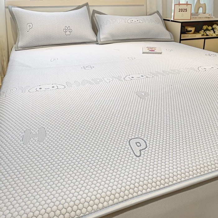 91家纺网 家纺一手货源 找家纺 富馨莱 2026新款PE乙纶高克重冰豆豆席凉感凉席单件席子床笠款支持一件定做尺寸学生宿舍 呆呆狗